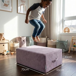 Sofá Infantil de Espuma Comprimida al Vacío en Caja, con Cubierta de Tela de Pana, Sillón con Trampolín para Niños, Logotipo Personalizado - Product Image 4