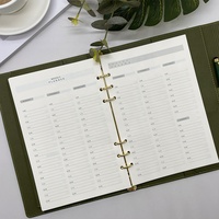 Vente en gros d'agenda scolaire de bureau classeur Agenda A5 journaux personnalisés en cuir PU cahiers à feuilles mobiles