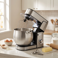 Grand batteur sur socle électrique en acier inoxydable de 10 litres, mélangeur planétaire robuste avec bol mélangeur pour la cuisine et la boulangerie