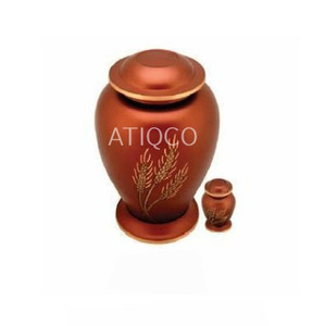 ATIQCO Latest Modern Design Solid Brass Metal Cremation Urn Stylish Iron Pink Metal <b>Jar</b> Cylindrical Handmade Hot Selling for - Product Image 2