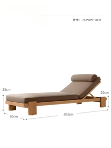 Lit de jardin en teck moderne de haute qualité, personnalisé, luxueux, résistant à l'eau, durable, pour la plage, le patio, la piscine, lit de jour extérieur - Product Image 4