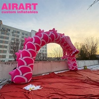 2024 nouveau modèle dragon chinois gonflable rose, combinaison de dragon de boule gonflable géante pour la décoration extérieure