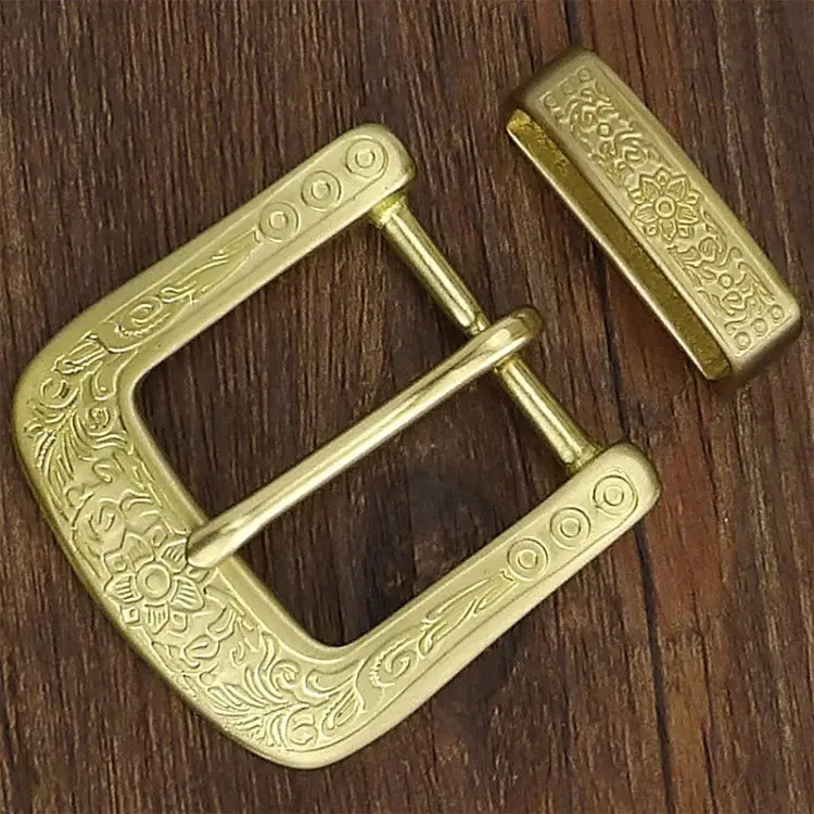 High quality customized solid brass 40mm pin belt buckle