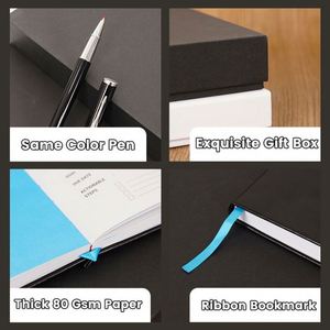 High-End Black Office Notebook Set for Corporate Gifting Included in Deluxe Packaging - Product Image 6