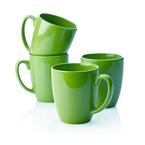 Ensemble de 4 tasses et mugs à café en céramique, colorées et décorées, pour la maison - Product Image 4