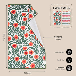 सुपर शोषक सबलिमिनेशन वाफवे माइक्रोफाइबर रसोई तौलिया के साथ कस्टम प्रिंटिंग के साथ - Product Image 2