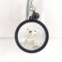 Porte-clés en acrylique liquide avec décoration animale 3D personnalisée, flotteur, paillettes et sable mouvant – Cadeau promotionnel souvenir