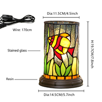 Lampe de table Tiffany en vitrail en forme de poisson, petite veilleuse décorative pour salon, chambre à coucher, chevet, mignonne pour enfants, lampe de bureau vintage E12