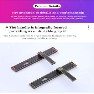 Manija de puerta de casa duradera de galvanoplastia múltiple de aleación de zinc minimalista moderna manija de puerta moleteada - Product Image 3