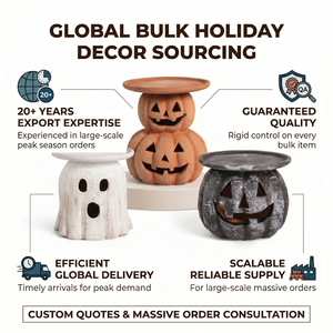 Portavelas de Cerámica al por Mayor con Diseño de Calabaza y Fantasma de Halloween, Ecológico, Rústico, para Decoración del Hogar, OEM, ODM - Product Image 4