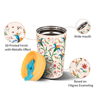 Promoción de Venta: Taza de Café de Acero Inoxidable Reutilizable de 14 oz, Portátil, para Regalos Navideños