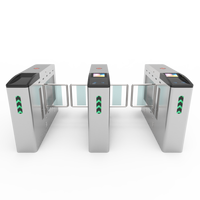 Portillon pivotant en acier inoxydable 304, barrière d'accès piétonne en arc, système de contrôle d'accès pour hall d'entrée