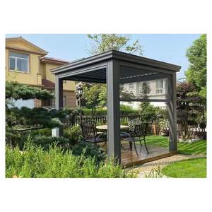 Pavillon de jardin mobile en aluminium avec coussin d'air biologique, pergola vénitienne avec volets roulants - Product Image 5