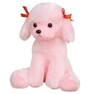 En iyi yapılmış yumuşak oyuncaklar köpek pembe özel köpek bebek dolması hayvan peluş oyuncak