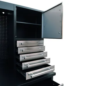 HUAYI Établi <span class=keywords><strong>de</strong></span> <span class=keywords><strong>garage</strong></span> en acier et métal <span class=keywords><strong>de</strong></span> 112 pouces, armoire à outils bon marché avec 25 tiroirs, prix <span class=keywords><strong>de</strong></span> vente - Product Image 3