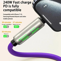 240W 4-en-1 Fonctionnel USB Type C Câble de Données Super Rapide 4K Charge Liquide Silicone Alliage d'Aluminium pour iPhone pour Xiaomi Compute