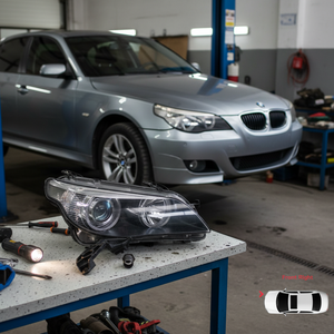 Kit de reparación de faros (2 piezas) Lado derecho para compatible con BMW 520 E60 E61 OEM 63126941478 - Product Image 2