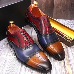 Zapatos de cuero de negocios de alta calidad para hombre, zapatos formales de cuero genuino británico para hombre - Product Image 1
