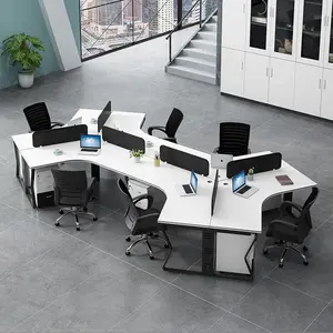 Office 4 seater staff steel legs workstation partition cubicle desktop pc computer table desk