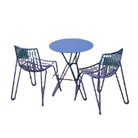 Tables et chaises de salle à manger en fer imperméables modernes pour les salons de thé/café et les jardins de cour