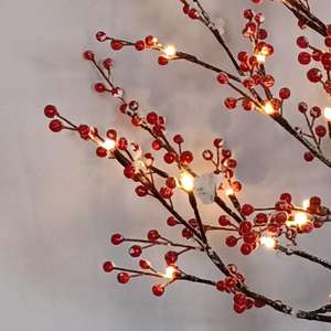 Led Rouge Lueur Chaud Blanc Bouleau Lumières Vacances Nouvel An Décoration Fête Activités - Product Image 3