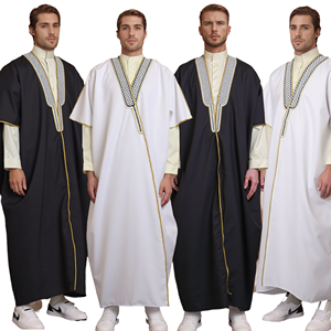 Abaya de style basique personnalisable en usine avec logo, OEM, ODM – Robe longue musulmane confortable de couleur unie, Abaya simple - Product Image 1