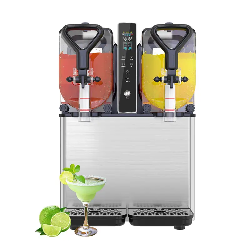 Slush Making Machine 3l X 2 Tanks Sneeuw Bevroren Drank Modderige Smoothie Maker Met Led Licht