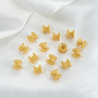 Perles en forme de fleur double face couleur or sable, accessoires de bijoux à faire soi-même, matériaux pour bracelets et colliers faits à la main