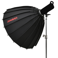 JINBEI Boîte à lumière parabolique réfléchissante profonde de 120 cm pour flash Speedlite, monture Bowens, avec sac, diffuseur et grille
