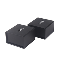Boîte cadeau en carton noir rigide de luxe personnalisé avec couvercle à fermeture magnétique pour bijoux, bougies, emballage cadeau parfum