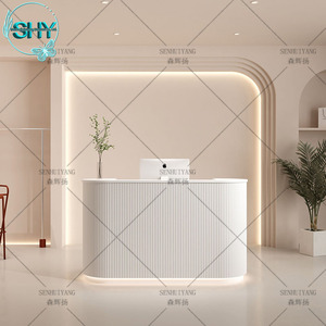 Hot <strong>pink</strong> High Quality Cosmetic Display Cabinet Hot Selling Reception Desk Counter <strong>Beauty</strong> <strong>Salon</strong> for Perfume Counter Display - Product Image 5