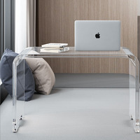 Table basse en acrylique transparent poli en forme de U, moderne, minimaliste, écologique, pour intérieur/extérieur, pré-assemblée, personnalisable