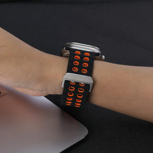 ساعة من السيليكون لساعة أبل ألترا 3 <span class=keywords><strong>2</strong></span> 49 حزام ساعة بلونين قابل للتنفس لسلسلة 11 10 46 45 من من من من من من من من نوع apple - Product Image 5