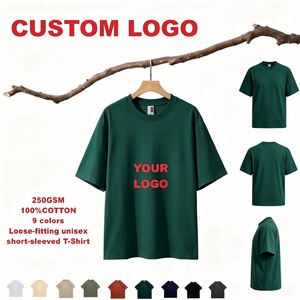 T-shirt unisexe décontracté en coton 100% lavé style rétro 250 g/m² coupe ample avec logo personnalisé vert - Product Image 2