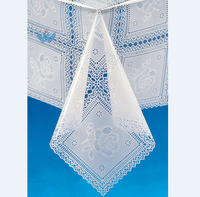 Nappe en plastique PVC transparente imprimée, nappe en vinyle transparente, nappe florale, sur-nappes de mariage