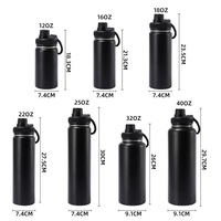 Bouteille d'eau sport en acier inoxydable 304 de 32 oz, double paroi, isolée sous vide, anti-fuite, avec logo personnalisé, gourde de voyage portable