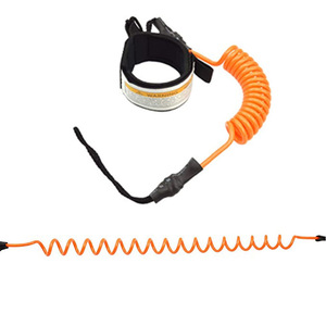 Surf Leash 4ft 5.5mm TPU avec boucle élastique pour enfants et adultes, unisexe, noir uni, design minimaliste - Product Image 4