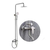 Ensemble mélangeur moderne de robinet de douche de salle de bains de pluie de tréfilage d'acier inoxydable du fabricant Style classique doux brossé pour hôtels