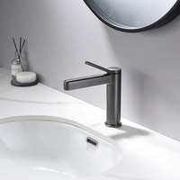 Robinet de lavabo en laiton, mitigeur monocommande eau chaude et froide, finition chromée moderne pour lavabo de salle de bain