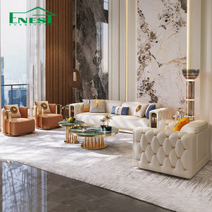 लक्जरी यूरोपीय लिविंग रूम मॉड्यूलर सोफे विला आधुनिक डिजाइनर फर्नीचर सेट - Product Image 2