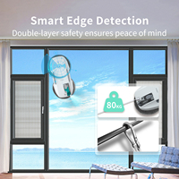 Robot Limpiador de Vidrios Eléctrico Automático, Cuerpo Delgado de 81 mm, 980 g, Ligero, Planificación Inteligente de Rutas, Control Remoto de 2.4G, Uso Doméstico