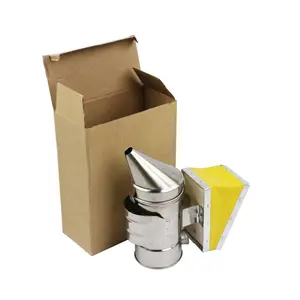 Stainless steel Mini yellow bee smoker 17.7 cm, Leather sprayer, trumpet washer, smoke bottle