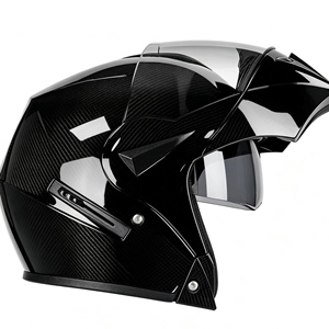Casque de moto à visière relevable, coque noire en ABS, double visière, ouvert, homologué DOT, toutes saisons, fermeture rapide - Product Image 4