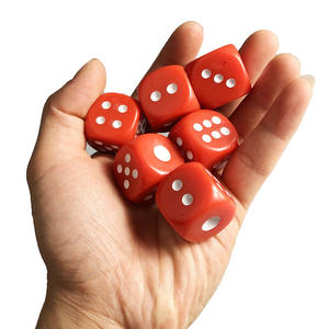 Passen 25mm Red Acrylic Rounded Mahjong Dice for Elderly <b>Gambling</b> - Product Image 2