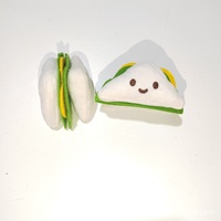 Vente en gros de design alimentaire Jouet à mâcher grinçant pour chien Boule de riz Sandwich Hamburger Mignon Chien en peluche douce Jouet en peluche pour animaux de compagnie Chats Chiens