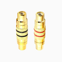 Coupleur RCA Femelle-Femelle |   Connecteur audio-vidéo AV |   Noir & Rouge |   5 paires 10 pièces/ensemble