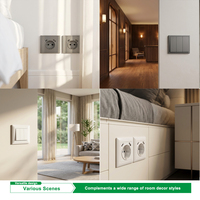 Interruptor pared 2 botones 1 vía 16A 110-250V panel pared apto Tailandia España México Perú viviendas hoteles instalación eléct