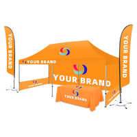 Tente double pliable en aluminium imperméable pour événements, publicité et salons professionnels, 3m x 3m, personnalisable en gros pour intérieur/extérieur