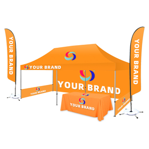 Tente double pliable en aluminium imperméable pour événements, publicité et salons professionnels, 3m <span class=keywords><strong>x</strong></span> 3m, personnalisable en gros pour intérieur/extérieur - Product Image 5