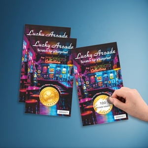 Scratch Win Game Tokens Online Design Scratch <b>Card</b> Custom Lucky Draw Digital Printing UV-coating - Product Image 3